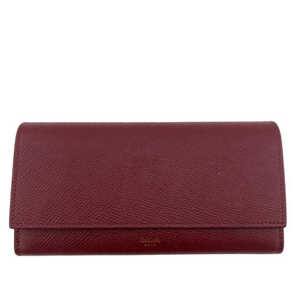 CELINE Long Wallet Purse 10B563 leather Bordeaux BEL LARGE FLAP WALLET Women