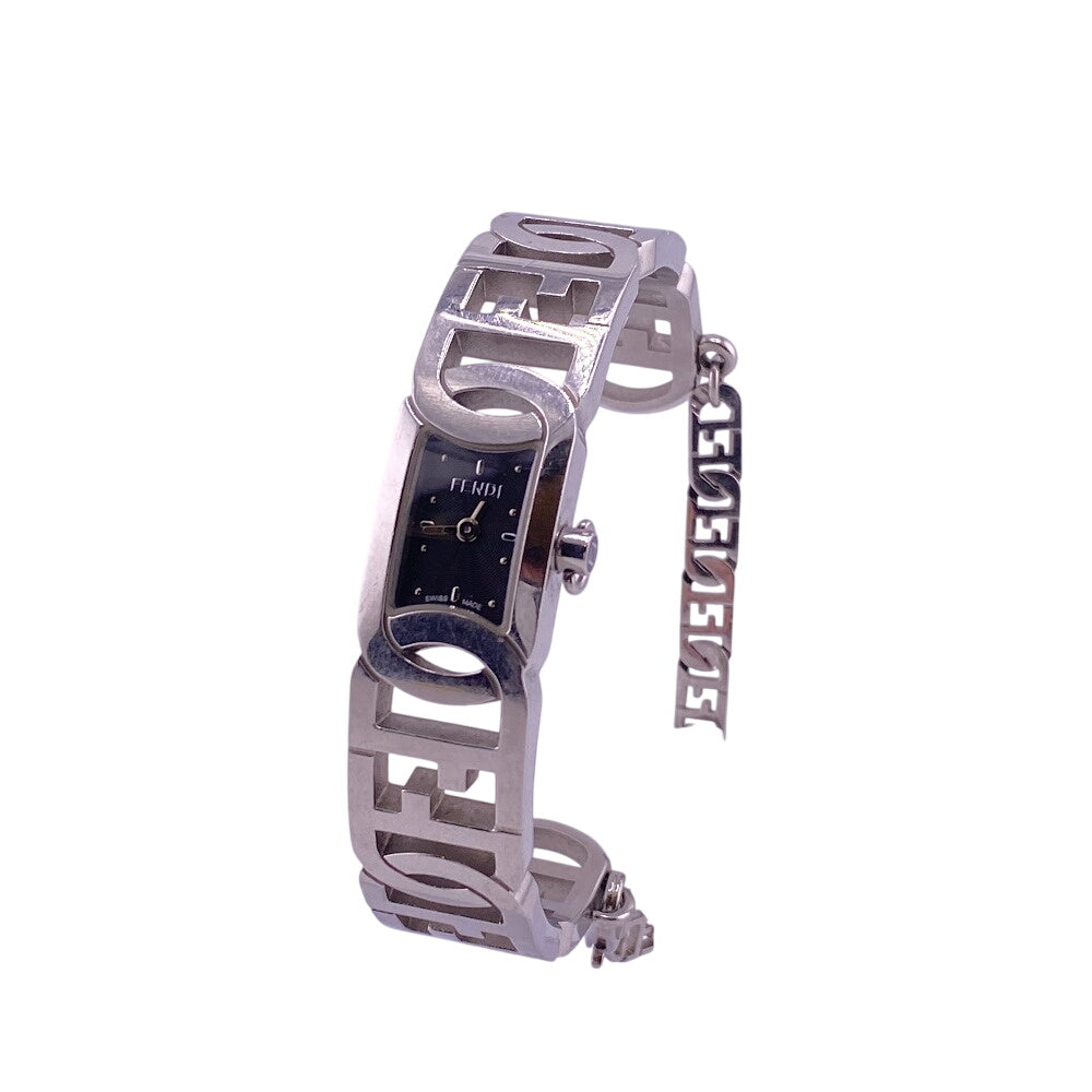 FENDI Watches 3600L Stainless steel Silver F belt black dial Women