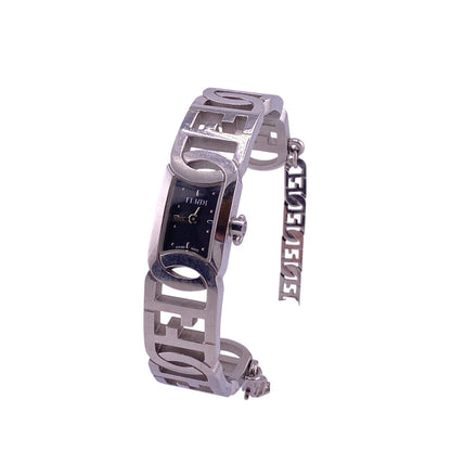 FENDI Watches 3600L Stainless steel Silver F belt black dial Women