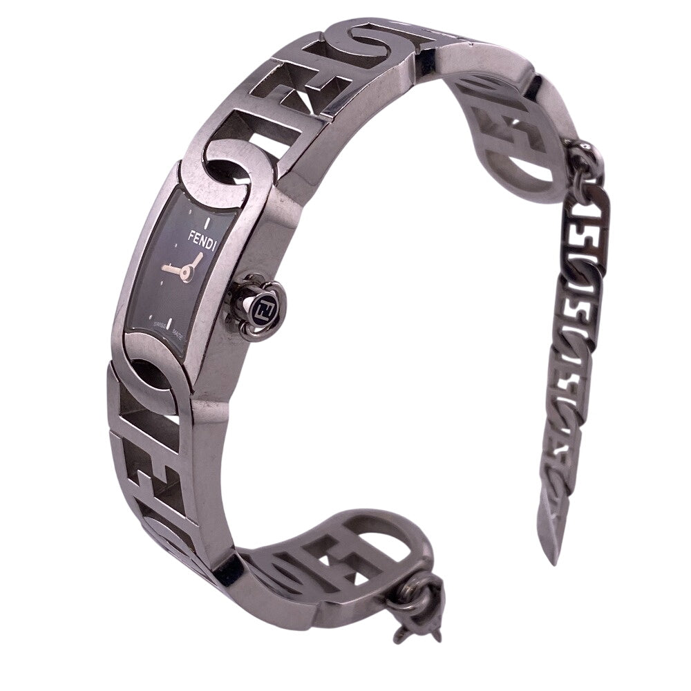 FENDI Watches 3600L Stainless steel Silver F belt black dial Women