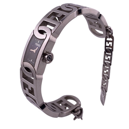 FENDI Watches 3600L Stainless steel Silver F belt black dial Women