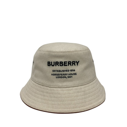 BURBERRY hat 8057401 Cotton, Leather beige Bucket hat Horse ferry Women(Unisex) M