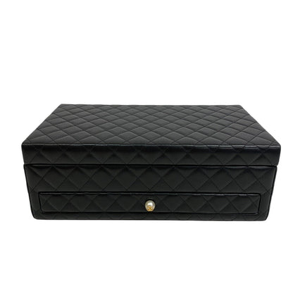 CHANEL Accessory case lambskin black Jewelry case Matrasse Women