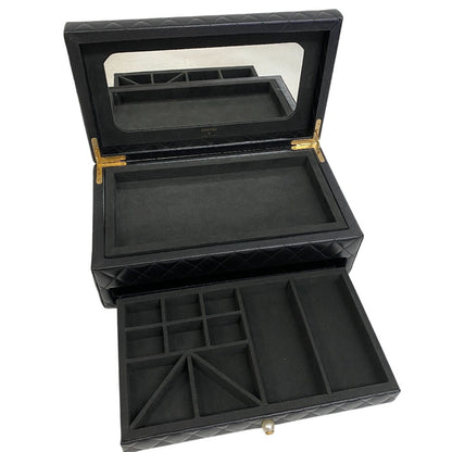 CHANEL Accessory case lambskin black Jewelry case Matrasse Women