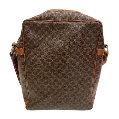 CELINE Shoulder Bag leather Brown Vintage macadam Women