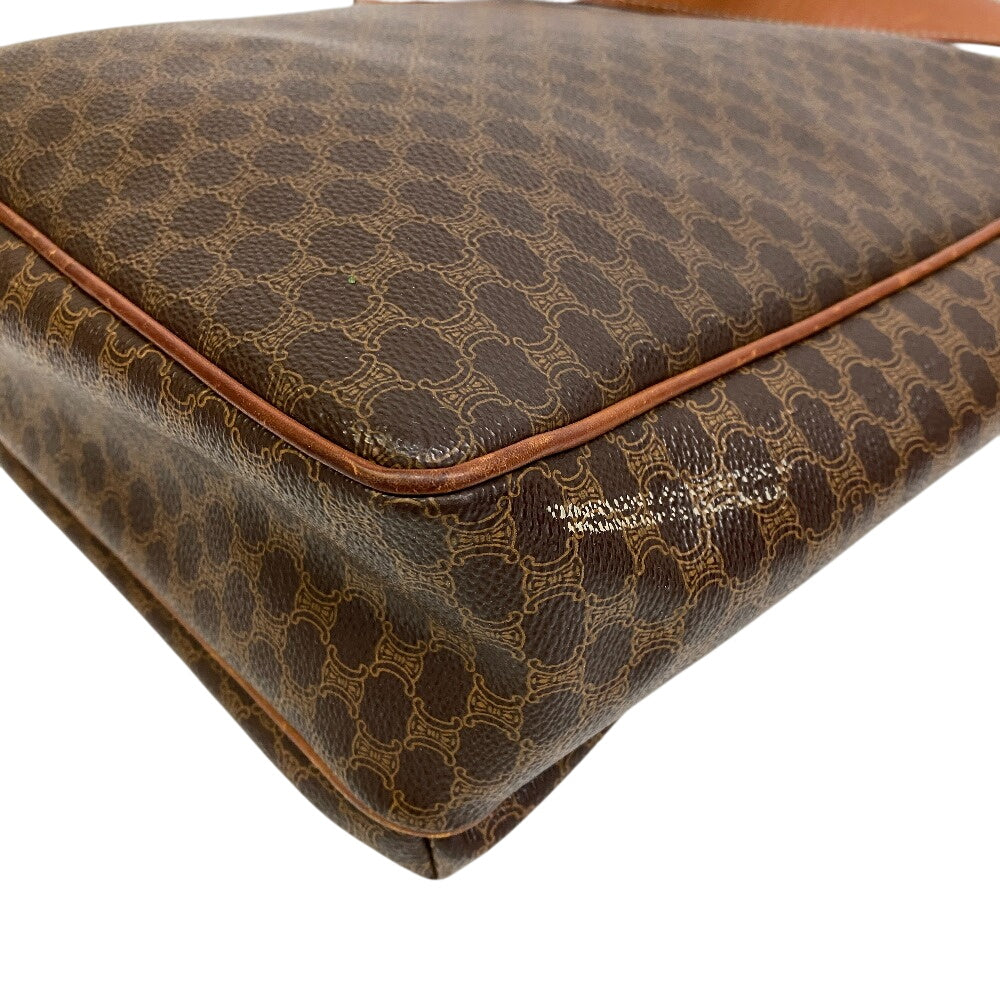 CELINE Shoulder Bag leather Brown Vintage macadam Women