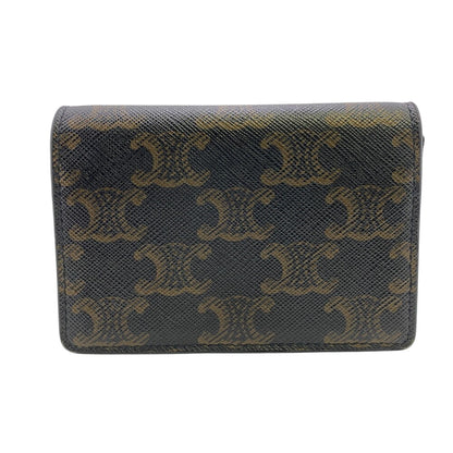 CELINE Card Case leather Brown Triomphe mens