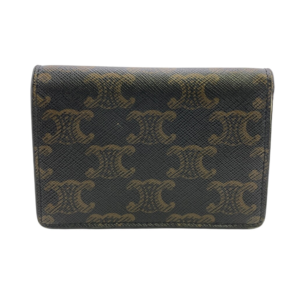 CELINE Card Case leather Brown Triomphe mens
