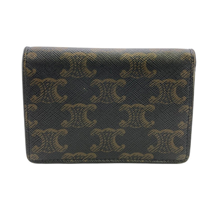 CELINE Card Case leather Brown Triomphe mens