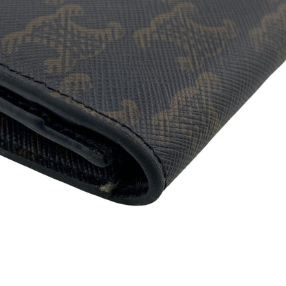 CELINE Card Case leather Brown Triomphe mens