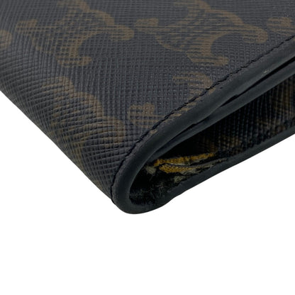 CELINE Card Case leather Brown Triomphe mens