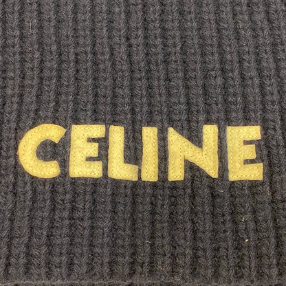 CELINE Scarf wool Navy Logo point wool scarf Women(Unisex)