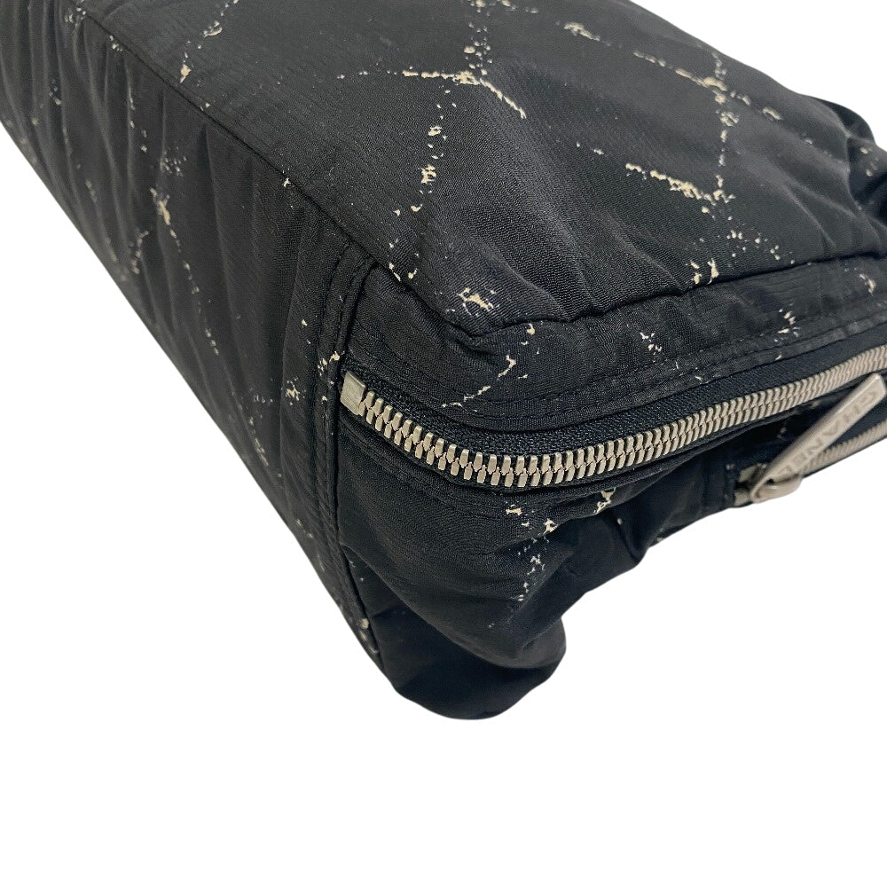 CHANEL Handbag Nylon, Canvas black Mini Boston Duffel bag Travel bag Grid pattern old travelline handbag Women