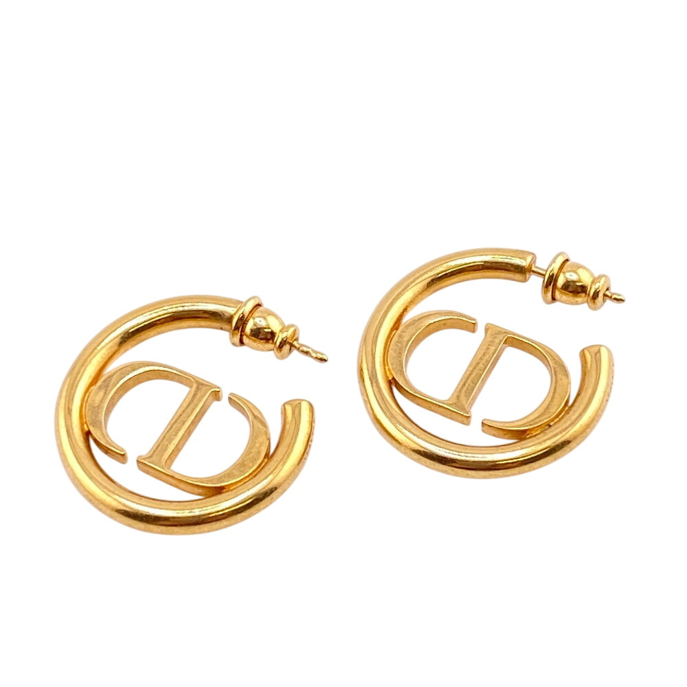 Dior Pierce Gold Plated gold CD Logo 30 Montaigne Women
