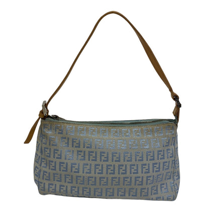 FENDI Handbag 8BR444 Canvas, Leather Blue type Accessory pouch Shoulder Bag one belt Zucchino Women