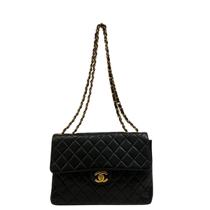 CHANEL Shoulder Bag lambskin black Deca Trasse Women