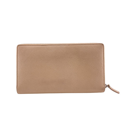 BALENCIAGA Long Wallet Purse 594317 leather beige Zip Around Cash Continental Wallet logo Women(Unisex)