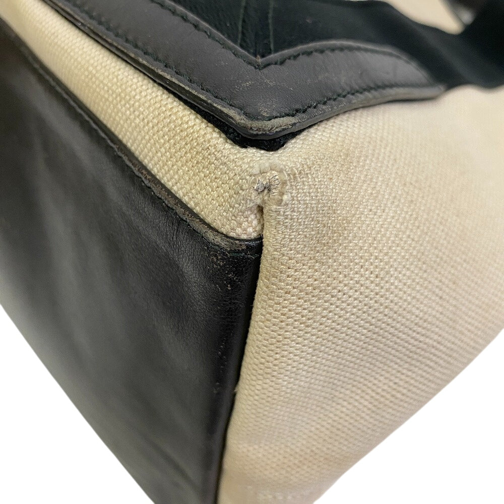 BALENCIAGA Tote Bag 339933 Canvas, Leather white Tote Bag Navy kabas S Women