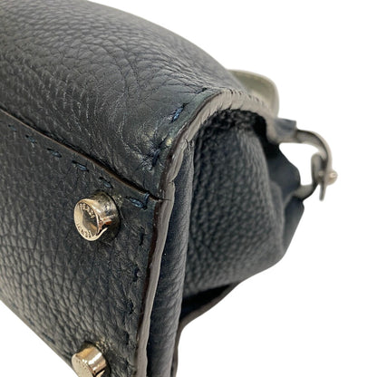 FENDI Handbag 8BN290 leather Navy Ginza limited Peekaboo medium Women