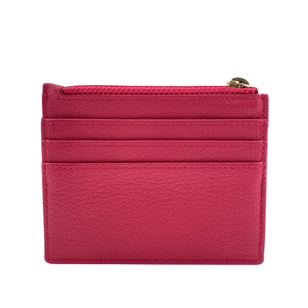 CHANEL Coin case leather pink Fragment case Card Case COCO Mark Women