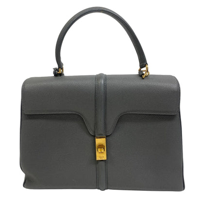 CELINE Handbag Leather , Satined Calfskin gray 2WAY 16 seeds medium Women