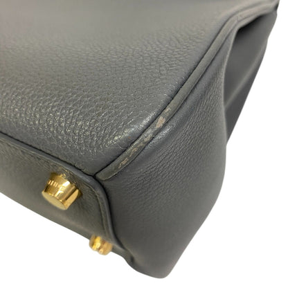 CELINE Handbag Leather , Satined Calfskin gray 2WAY 16 seeds medium Women