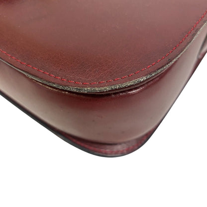 CELINE Shoulder Bag leather wine-red Shoulder Bag Vintage Carriage Metal Women