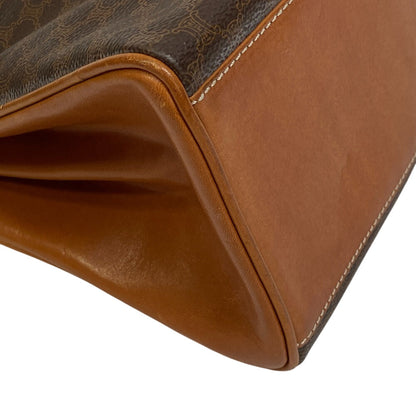 CELINE Handbag leather Brown Macadam Pattern Women
