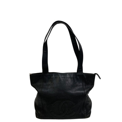 CHANEL Tote Bag Caviar skin black COCO Mark Women