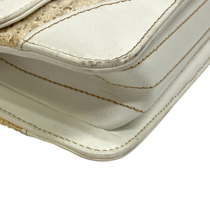 CHANEL Shoulder Bag Tweed, Leather white WChainShoulder COCO Mark Tweed Women