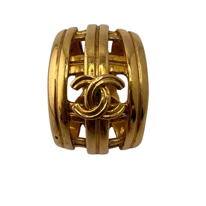 CHANEL Earring gold 96P Vintage Gold COCO Mark Women