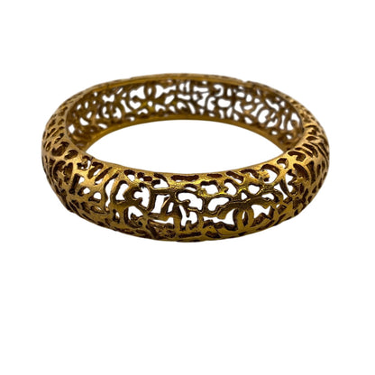 CHANEL Bangle 25 Gold Plated gold Bracelet Vintage COCO Mark Women