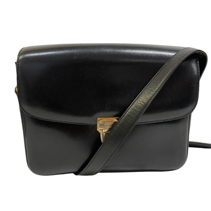 CELINE Shoulder Bag leather black vintage Triomphe Women