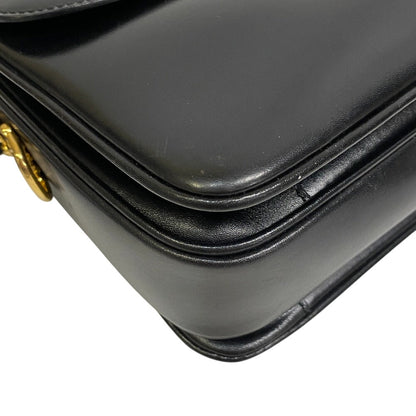 CELINE Shoulder Bag leather black vintage Triomphe Women