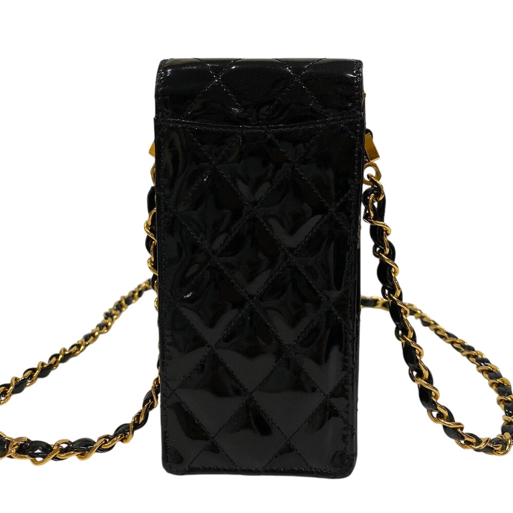 CHANEL Cigarette case leather black Shoulder Matrasse Women