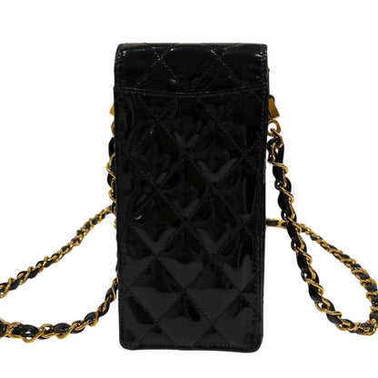 CHANEL Cigarette case leather black Shoulder Matrasse Women