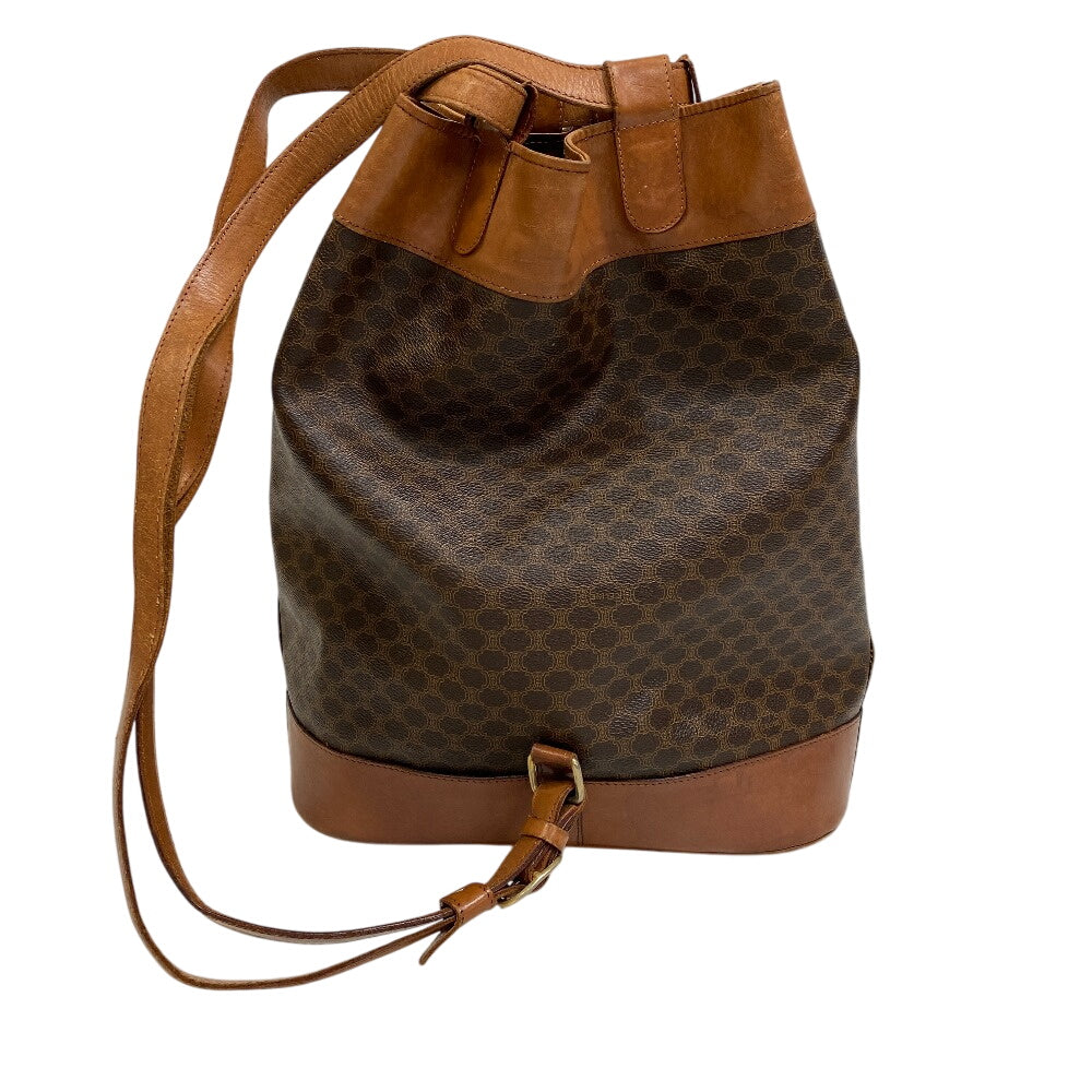 CELINE Backpack leather light brown Macadam Pattern