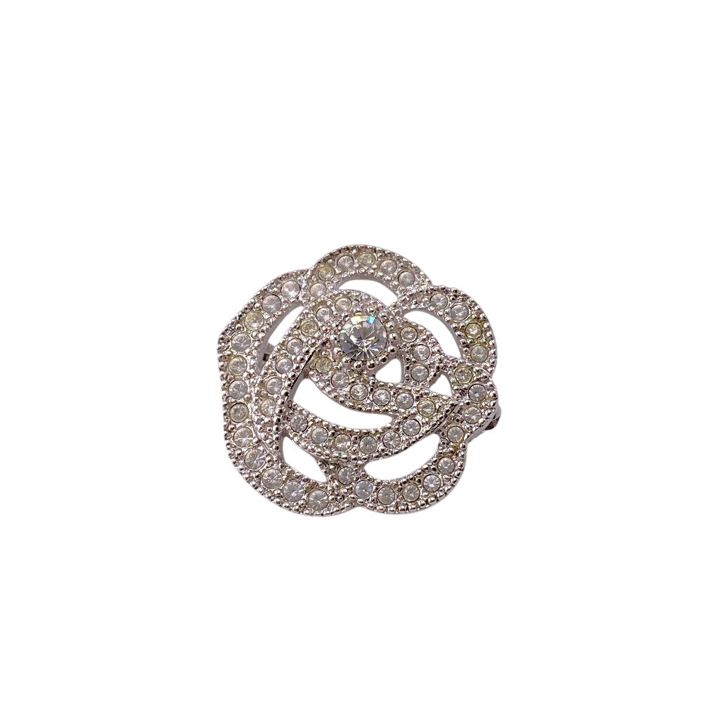 Christian Dior Brooch metal Silver Rose Women