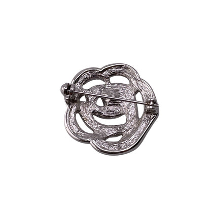 Christian Dior Brooch metal Silver Rose Women