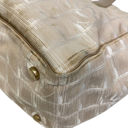 CHANEL Tote Bag Nylon, Leather beige New Travel Line Tote MM