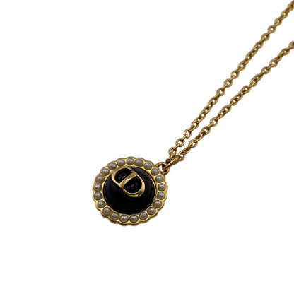 Christian Dior Necklace Pearl, Gold-tone Metal black Petit CD Pearl Petit CD