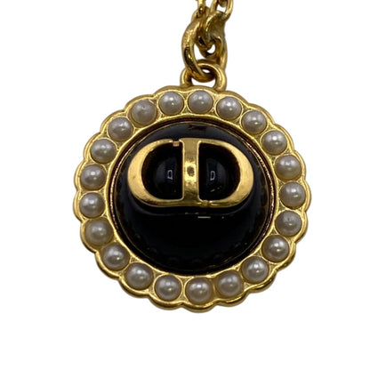 Christian Dior Necklace Pearl, Gold-tone Metal black Petit CD Pearl Petit CD