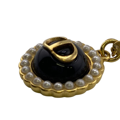 Christian Dior Necklace Pearl, Gold-tone Metal black Petit CD Pearl Petit CD