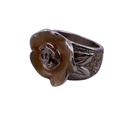 CHANEL Ring Rhinestone Orange Camelia 12Ã¥ÂÂ·