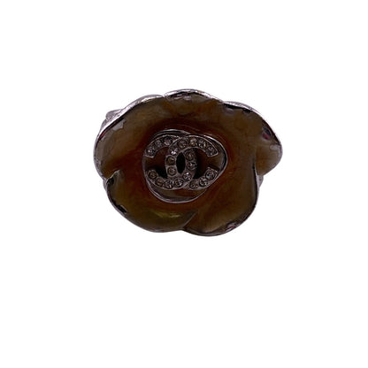 CHANEL Ring Rhinestone Orange Camelia 12Ã¥ÂÂ·