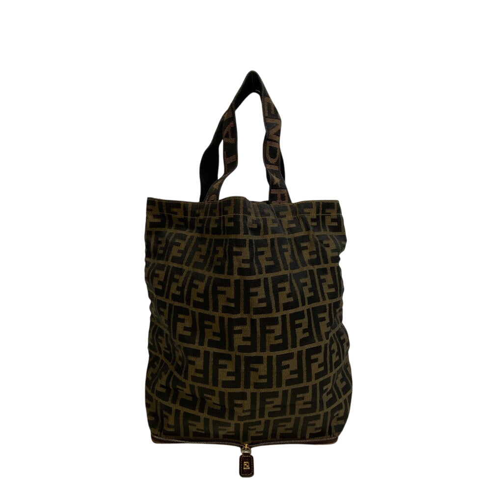 FENDI Handbag Nylon Brown Zucca
