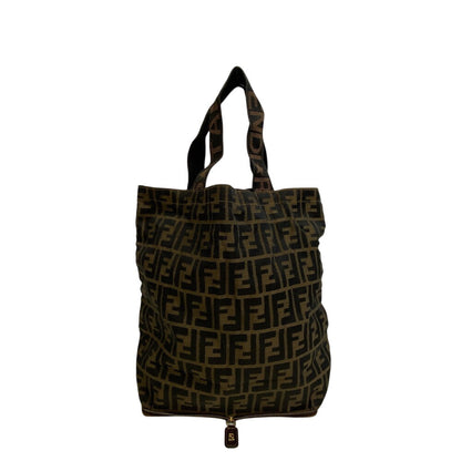 FENDI Handbag Nylon Brown Zucca