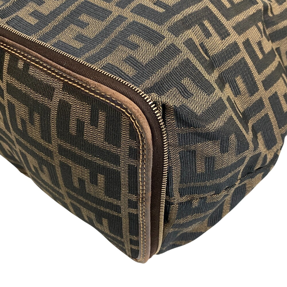 FENDI Handbag Nylon Brown Zucca