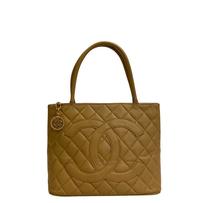 CHANEL Tote Bag Caviar skin beige Matrasse