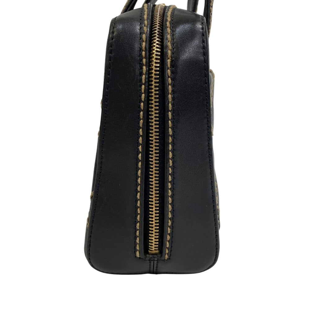 CHANEL Handbag leather black Wild stitch
